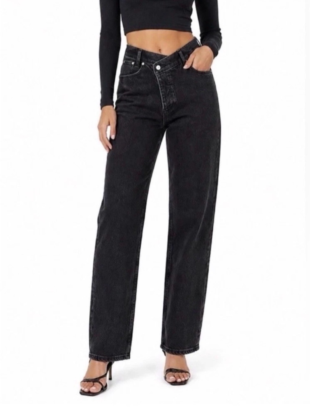 Abercrombie Curve Love The Dad High Rise Criss Cross Jeans